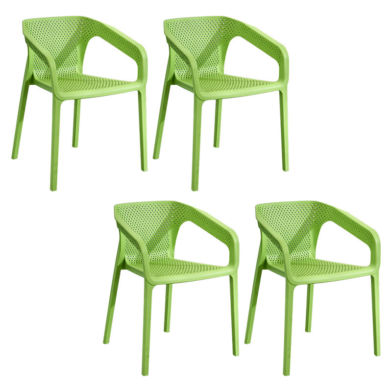 Contemporary Dining Room Chairs Plastic Dining Arm Chair for Home Use (Set of 4) Green Clearhalo ' kitchen&dining_furn' 'Dining Chairs' 'Dining Tables & Seating' 'dining_chair' 'furn' 'furn_dining_chair' 'Furniture' 'furniture_dining_chair' 'Kitchen & Dining Furniture' 'kitchen' 3871339
