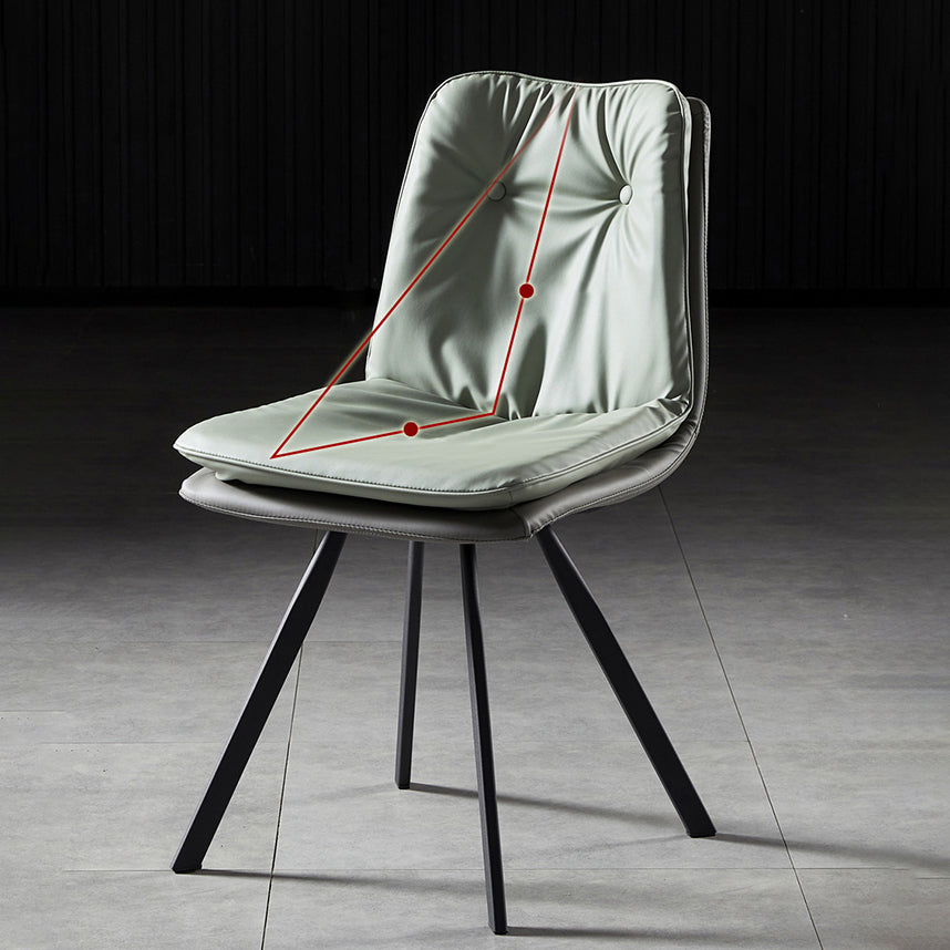 Scandinavian Style Leather Dining Chairs Upholstered Solid Back Chair for Home Use (Set of 2) Clearhalo ' kitchen&dining_furn' 'Dining Chairs' 'Dining Tables & Seating' 'dining_chair' 'furn' 'furn_dining_chair' 'Furniture' 'furniture_dining_chair' 'Kitchen & Dining Furniture' 'kitchen' 3871352