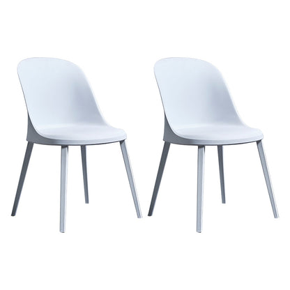 Contemporary Restaurant Plastic Side Chair Matte Finish Solid Back Dining Side Chair (Set of 2) White Clearhalo ' kitchen&dining_furn' 'Dining Chairs' 'Dining Tables & Seating' 'dining_chair' 'furn' 'furn_dining_chair' 'Furniture' 'furniture_dining_chair' 'Kitchen & Dining Furniture' 'kitchen' 3871364