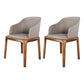 Minimalist Style Arm Dining Chairs Leather Solid Back Upholstered Chairs (Set of 2) Light Gray Clearhalo ' kitchen&dining_furn' 'Dining Chairs' 'Dining Tables & Seating' 'dining_chair' 'furn' 'furn_dining_chair' 'Furniture' 'furniture_dining_chair' 'Kitchen & Dining Furniture' 'kitchen' 3871373
