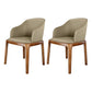 Minimalist Style Arm Dining Chairs Leather Solid Back Upholstered Chairs (Set of 2) Khaki Clearhalo ' kitchen&dining_furn' 'Dining Chairs' 'Dining Tables & Seating' 'dining_chair' 'furn' 'furn_dining_chair' 'Furniture' 'furniture_dining_chair' 'Kitchen & Dining Furniture' 'kitchen' 3871376