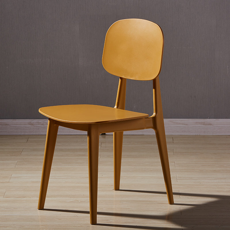 Scandinavian Conference Plastic Side Chair Matte Finish Open Back Dining Chair Yellow 1 Piece Clearhalo ' kitchen&dining_furn' 'Dining Chairs' 'Dining Tables & Seating' 'dining_chair' 'furn' 'furn_dining_chair' 'Furniture' 'furniture_dining_chair' 'Kitchen & Dining Furniture' 'kitchen' 3871389