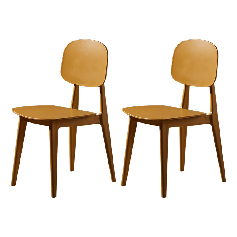 Scandinavian Conference Plastic Side Chair Matte Finish Open Back Dining Chair Yellow 2 Piece Set Clearhalo ' kitchen&dining_furn' 'Dining Chairs' 'Dining Tables & Seating' 'dining_chair' 'furn' 'furn_dining_chair' 'Furniture' 'furniture_dining_chair' 'Kitchen & Dining Furniture' 'kitchen' 3871391