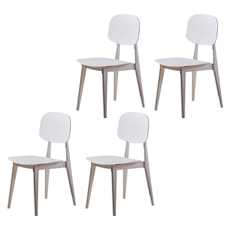 Scandinavian Conference Plastic Side Chair Matte Finish Open Back Dining Chair White 4 Piece Set Clearhalo ' kitchen&dining_furn' 'Dining Chairs' 'Dining Tables & Seating' 'dining_chair' 'furn' 'furn_dining_chair' 'Furniture' 'furniture_dining_chair' 'Kitchen & Dining Furniture' 'kitchen' 3871405
