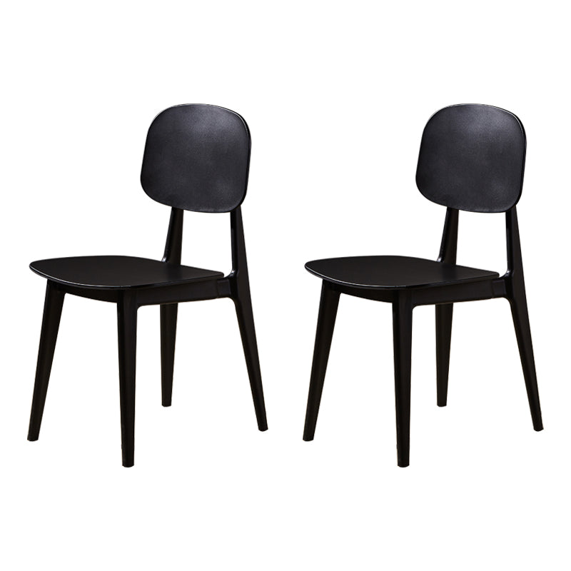 Scandinavian Conference Plastic Side Chair Matte Finish Open Back Dining Chair Black 2 Piece Set Clearhalo ' kitchen&dining_furn' 'Dining Chairs' 'Dining Tables & Seating' 'dining_chair' 'furn' 'furn_dining_chair' 'Furniture' 'furniture_dining_chair' 'Kitchen & Dining Furniture' 'kitchen' 3871411
