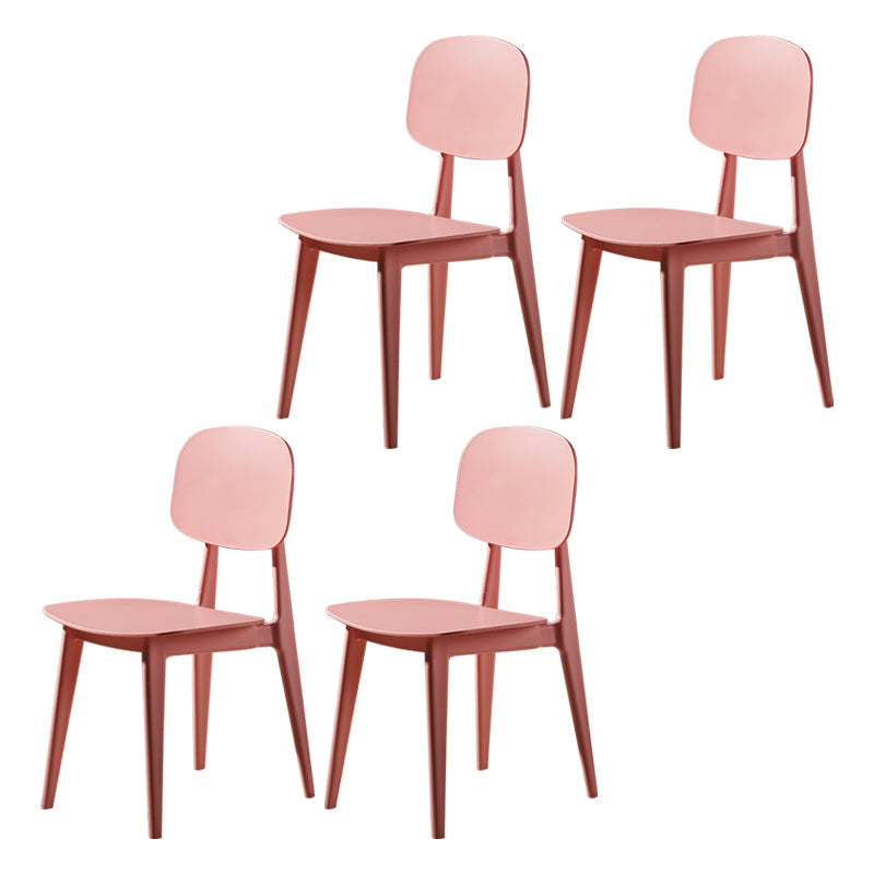 Scandinavian Conference Plastic Side Chair Matte Finish Open Back Dining Chair Pink 4 Piece Set Clearhalo ' kitchen&dining_furn' 'Dining Chairs' 'Dining Tables & Seating' 'dining_chair' 'furn' 'furn_dining_chair' 'Furniture' 'furniture_dining_chair' 'Kitchen & Dining Furniture' 'kitchen' 3871415