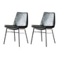 Industrial Style Leather Dining Chairs Solid Back Armless Side Chairs (Set of 2) Green Clearhalo ' kitchen&dining_furn' 'Dining Chairs' 'Dining Tables & Seating' 'dining_chair' 'furn' 'furn_dining_chair' 'Furniture' 'furniture_dining_chair' 'Kitchen & Dining Furniture' 'kitchen' 3871418