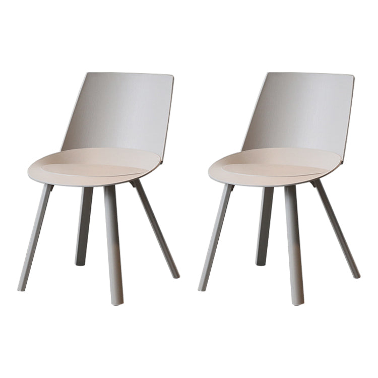 Scandinavian Study Room Plastic Side Chair Matte Finish Solid Back Dining Chair (Set of 2) Grey Clearhalo ' kitchen&dining_furn' 'Dining Chairs' 'Dining Tables & Seating' 'dining_chair' 'furn' 'furn_dining_chair' 'Furniture' 'furniture_dining_chair' 'Kitchen & Dining Furniture' 'kitchen' 3871432