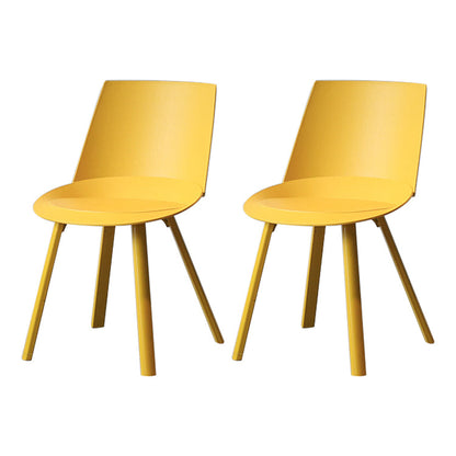 Scandinavian Study Room Plastic Side Chair Matte Finish Solid Back Dining Chair (Set of 2) Yellow Clearhalo ' kitchen&dining_furn' 'Dining Chairs' 'Dining Tables & Seating' 'dining_chair' 'furn' 'furn_dining_chair' 'Furniture' 'furniture_dining_chair' 'Kitchen & Dining Furniture' 'kitchen' 3871435