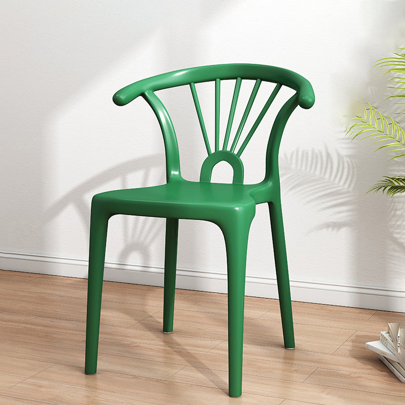 Modern Indoor-Outdoor Plastic Chair Patio Armless Wishbone Single Chair Dark Green Clearhalo ' kitchen&dining_furn' 'Dining Chairs' 'Dining Tables & Seating' 'dining_chair' 'furn' 'furn_dining_chair' 'Furniture' 'furniture_dining_chair' 'Kitchen & Dining Furniture' 'kitchen' 3871443