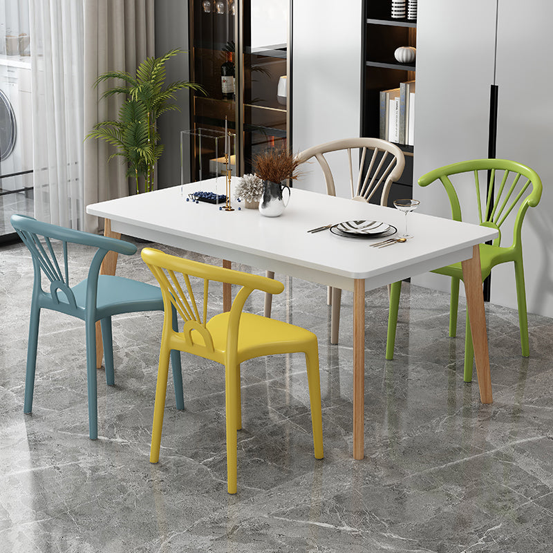 Modern Indoor-Outdoor Plastic Chair Patio Armless Wishbone Single Chair Clearhalo ' kitchen&dining_furn' 'Dining Chairs' 'Dining Tables & Seating' 'dining_chair' 'furn' 'furn_dining_chair' 'Furniture' 'furniture_dining_chair' 'Kitchen & Dining Furniture' 'kitchen' 3871444