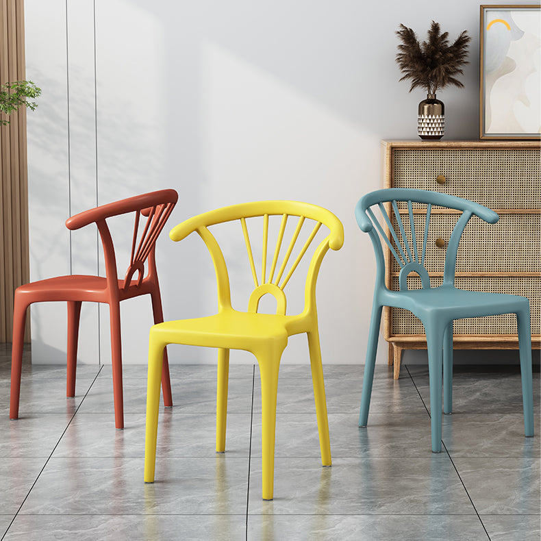Modern Indoor-Outdoor Plastic Chair Patio Armless Wishbone Single Chair Clearhalo ' kitchen&dining_furn' 'Dining Chairs' 'Dining Tables & Seating' 'dining_chair' 'furn' 'furn_dining_chair' 'Furniture' 'furniture_dining_chair' 'Kitchen & Dining Furniture' 'kitchen' 3871447