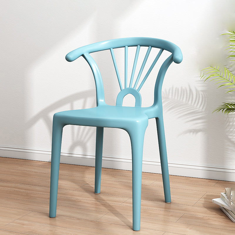Modern Indoor-Outdoor Plastic Chair Patio Armless Wishbone Single Chair Light Blue Clearhalo ' kitchen&dining_furn' 'Dining Chairs' 'Dining Tables & Seating' 'dining_chair' 'furn' 'furn_dining_chair' 'Furniture' 'furniture_dining_chair' 'Kitchen & Dining Furniture' 'kitchen' 3871451