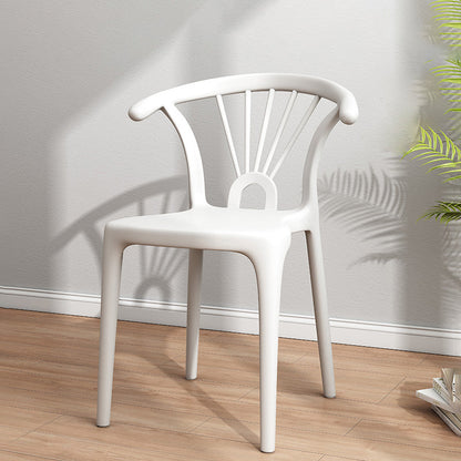 Modern Indoor-Outdoor Plastic Chair Patio Armless Wishbone Single Chair White Clearhalo ' kitchen&dining_furn' 'Dining Chairs' 'Dining Tables & Seating' 'dining_chair' 'furn' 'furn_dining_chair' 'Furniture' 'furniture_dining_chair' 'Kitchen & Dining Furniture' 'kitchen' 3871456