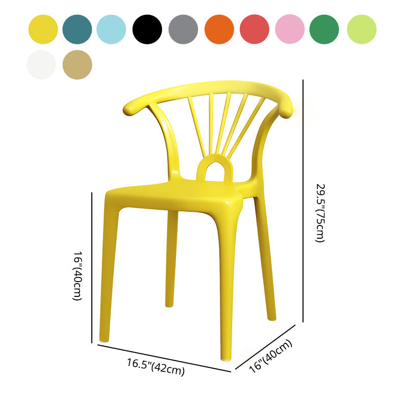 Modern Indoor-Outdoor Plastic Chair Patio Armless Wishbone Single Chair Clearhalo ' kitchen&dining_furn' 'Dining Chairs' 'Dining Tables & Seating' 'dining_chair' 'furn' 'furn_dining_chair' 'Furniture' 'furniture_dining_chair' 'Kitchen & Dining Furniture' 'kitchen' 3871469