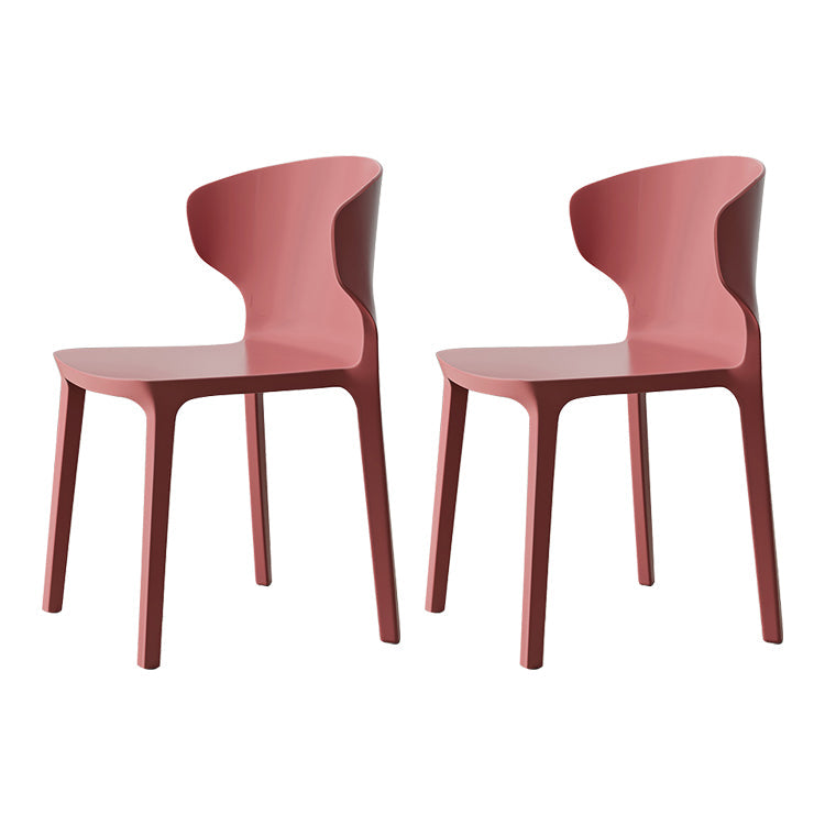 Scandinavian Conference Plastic Side Chair Matte Finish Wingback Dining Chair Burgundy 2 Piece Set Clearhalo ' kitchen&dining_furn' 'Dining Chairs' 'Dining Tables & Seating' 'dining_chair' 'furn' 'furn_dining_chair' 'Furniture' 'furniture_dining_chair' 'Kitchen & Dining Furniture' 'kitchen' 3871471