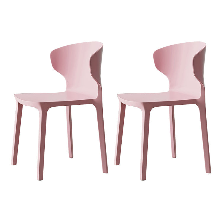 Scandinavian Conference Plastic Side Chair Matte Finish Wingback Dining Chair Pink 2 Piece Set Clearhalo ' kitchen&dining_furn' 'Dining Chairs' 'Dining Tables & Seating' 'dining_chair' 'furn' 'furn_dining_chair' 'Furniture' 'furniture_dining_chair' 'Kitchen & Dining Furniture' 'kitchen' 3871476