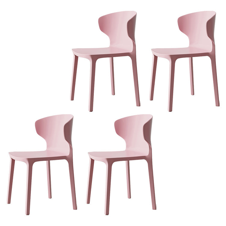 Scandinavian Conference Plastic Side Chair Matte Finish Wingback Dining Chair Pink 4 Piece Set Clearhalo ' kitchen&dining_furn' 'Dining Chairs' 'Dining Tables & Seating' 'dining_chair' 'furn' 'furn_dining_chair' 'Furniture' 'furniture_dining_chair' 'Kitchen & Dining Furniture' 'kitchen' 3871479
