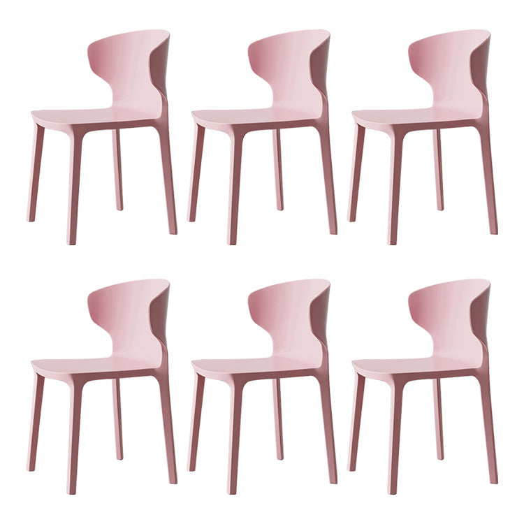 Scandinavian Conference Plastic Side Chair Matte Finish Wingback Dining Chair Pink 6 Piece Set Clearhalo ' kitchen&dining_furn' 'Dining Chairs' 'Dining Tables & Seating' 'dining_chair' 'furn' 'furn_dining_chair' 'Furniture' 'furniture_dining_chair' 'Kitchen & Dining Furniture' 'kitchen' 3871480