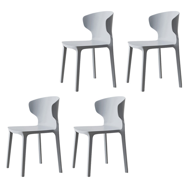 Scandinavian Conference Plastic Side Chair Matte Finish Wingback Dining Chair Cream Gray 4 Piece Set Clearhalo ' kitchen&dining_furn' 'Dining Chairs' 'Dining Tables & Seating' 'dining_chair' 'furn' 'furn_dining_chair' 'Furniture' 'furniture_dining_chair' 'Kitchen & Dining Furniture' 'kitchen' 3871491