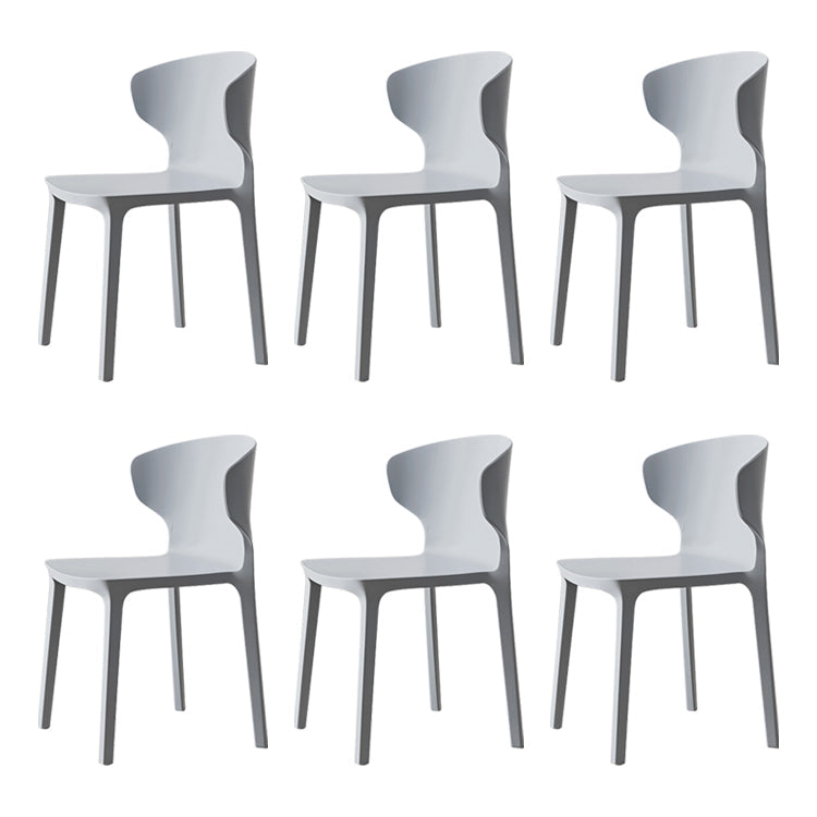 Scandinavian Conference Plastic Side Chair Matte Finish Wingback Dining Chair Cream Gray 6 Piece Set Clearhalo ' kitchen&dining_furn' 'Dining Chairs' 'Dining Tables & Seating' 'dining_chair' 'furn' 'furn_dining_chair' 'Furniture' 'furniture_dining_chair' 'Kitchen & Dining Furniture' 'kitchen' 3871492