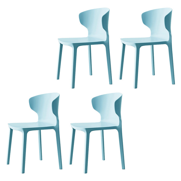 Scandinavian Conference Plastic Side Chair Matte Finish Wingback Dining Chair Sky Blue 4 Piece Set Clearhalo ' kitchen&dining_furn' 'Dining Chairs' 'Dining Tables & Seating' 'dining_chair' 'furn' 'furn_dining_chair' 'Furniture' 'furniture_dining_chair' 'Kitchen & Dining Furniture' 'kitchen' 3871497