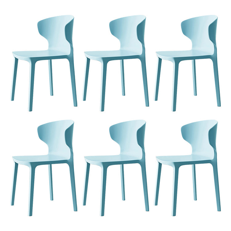 Scandinavian Conference Plastic Side Chair Matte Finish Wingback Dining Chair Sky Blue 6 Piece Set Clearhalo ' kitchen&dining_furn' 'Dining Chairs' 'Dining Tables & Seating' 'dining_chair' 'furn' 'furn_dining_chair' 'Furniture' 'furniture_dining_chair' 'Kitchen & Dining Furniture' 'kitchen' 3871498