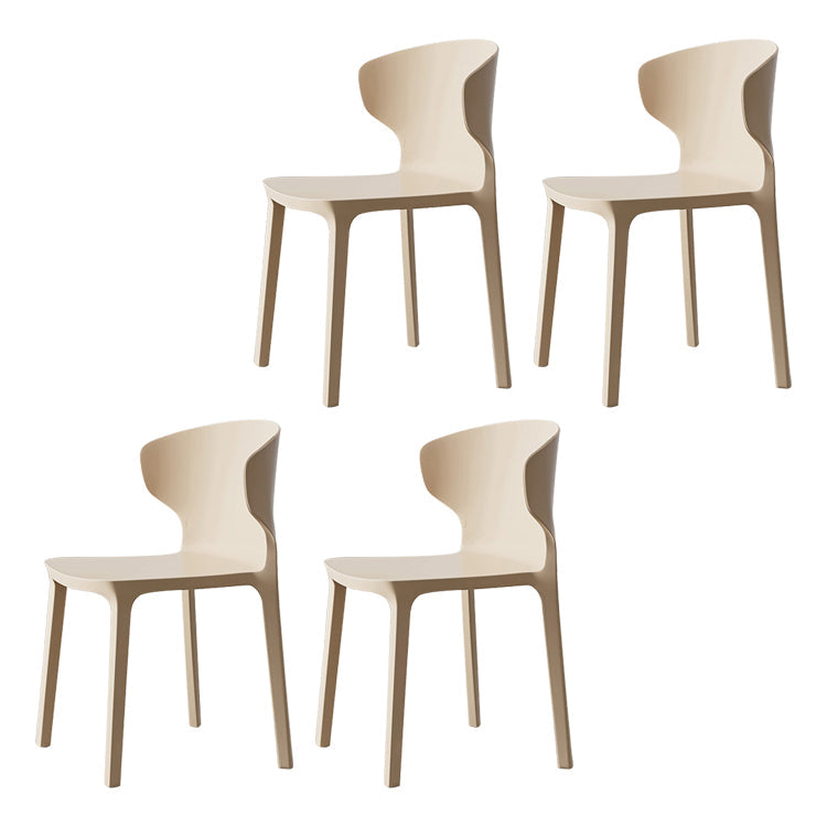 Scandinavian Conference Plastic Side Chair Matte Finish Wingback Dining Chair Khaki 4 Piece Set Clearhalo ' kitchen&dining_furn' 'Dining Chairs' 'Dining Tables & Seating' 'dining_chair' 'furn' 'furn_dining_chair' 'Furniture' 'furniture_dining_chair' 'Kitchen & Dining Furniture' 'kitchen' 3871500