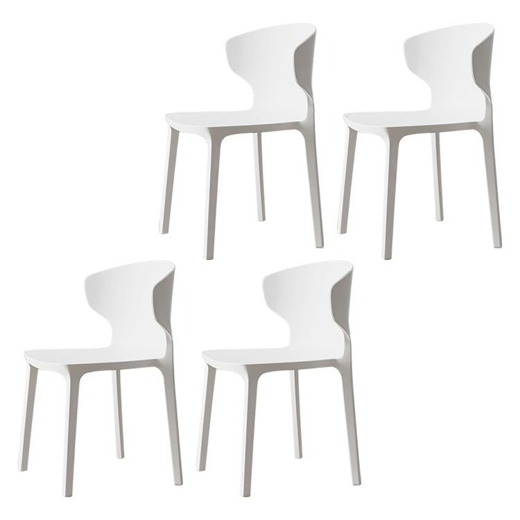 Scandinavian Conference Plastic Side Chair Matte Finish Wingback Dining Chair White 4 Piece Set Clearhalo ' kitchen&dining_furn' 'Dining Chairs' 'Dining Tables & Seating' 'dining_chair' 'furn' 'furn_dining_chair' 'Furniture' 'furniture_dining_chair' 'Kitchen & Dining Furniture' 'kitchen' 3871503