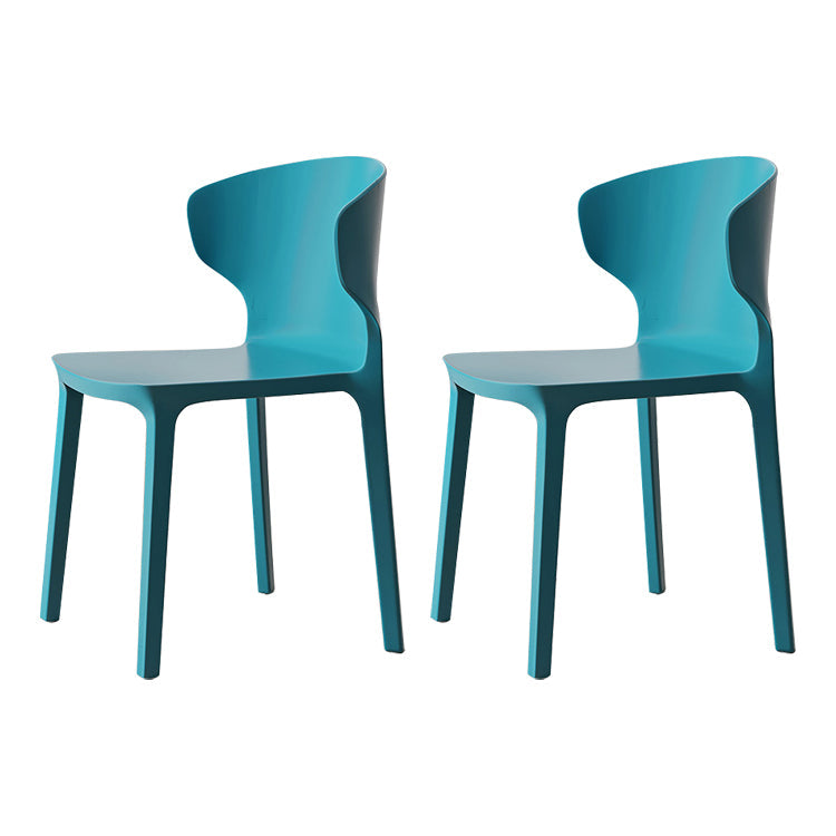 Scandinavian Conference Plastic Side Chair Matte Finish Wingback Dining Chair Peacock Blue 2 Piece Set Clearhalo ' kitchen&dining_furn' 'Dining Chairs' 'Dining Tables & Seating' 'dining_chair' 'furn' 'furn_dining_chair' 'Furniture' 'furniture_dining_chair' 'Kitchen & Dining Furniture' 'kitchen' 3871505
