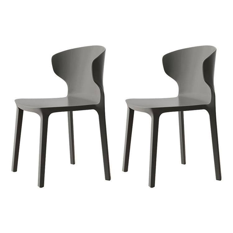 Scandinavian Conference Plastic Side Chair Matte Finish Wingback Dining Chair Dark Gray 2 Piece Set Clearhalo ' kitchen&dining_furn' 'Dining Chairs' 'Dining Tables & Seating' 'dining_chair' 'furn' 'furn_dining_chair' 'Furniture' 'furniture_dining_chair' 'Kitchen & Dining Furniture' 'kitchen' 3871511