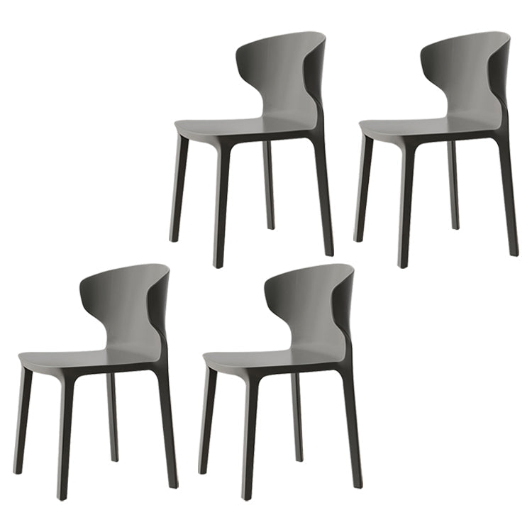 Scandinavian Conference Plastic Side Chair Matte Finish Wingback Dining Chair Dark Gray 4 Piece Set Clearhalo ' kitchen&dining_furn' 'Dining Chairs' 'Dining Tables & Seating' 'dining_chair' 'furn' 'furn_dining_chair' 'Furniture' 'furniture_dining_chair' 'Kitchen & Dining Furniture' 'kitchen' 3871512