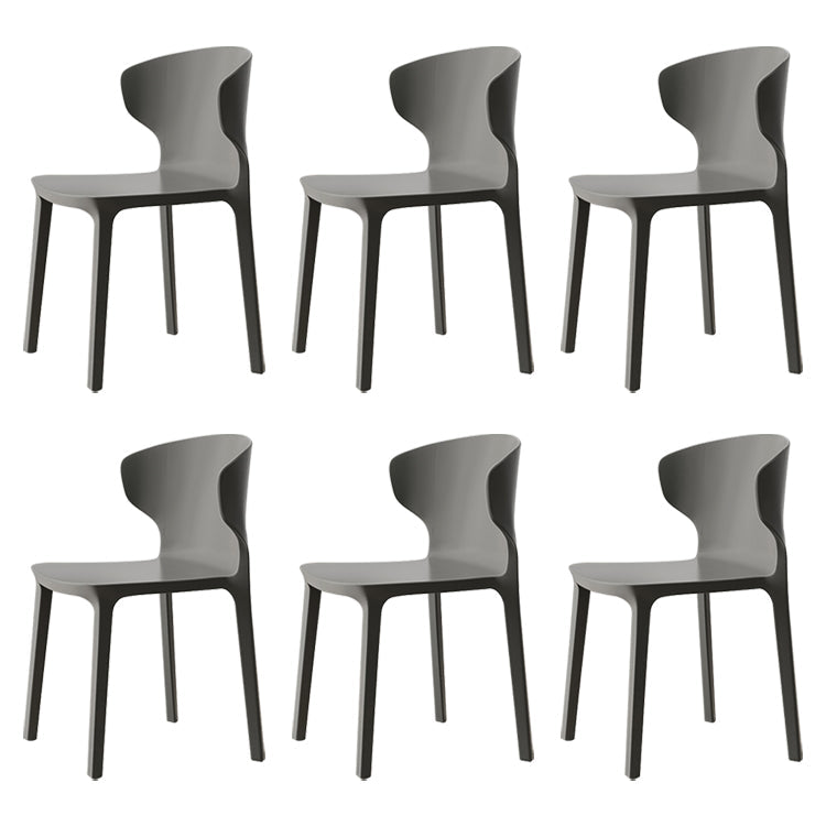 Scandinavian Conference Plastic Side Chair Matte Finish Wingback Dining Chair Dark Gray 6 Piece Set Clearhalo ' kitchen&dining_furn' 'Dining Chairs' 'Dining Tables & Seating' 'dining_chair' 'furn' 'furn_dining_chair' 'Furniture' 'furniture_dining_chair' 'Kitchen & Dining Furniture' 'kitchen' 3871513