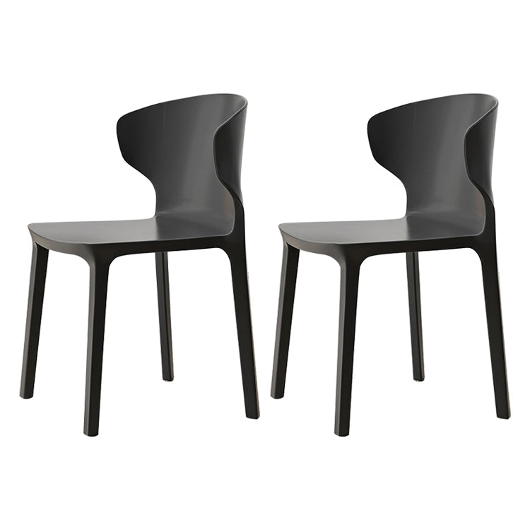 Scandinavian Conference Plastic Side Chair Matte Finish Wingback Dining Chair Black 2 Piece Set Clearhalo ' kitchen&dining_furn' 'Dining Chairs' 'Dining Tables & Seating' 'dining_chair' 'furn' 'furn_dining_chair' 'Furniture' 'furniture_dining_chair' 'Kitchen & Dining Furniture' 'kitchen' 3871514