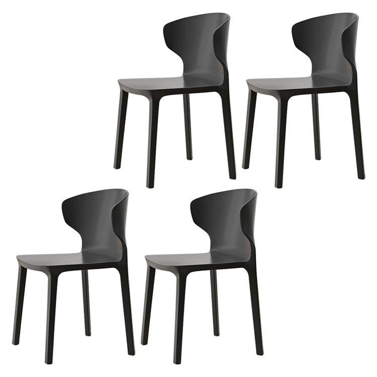Scandinavian Conference Plastic Side Chair Matte Finish Wingback Dining Chair Black 4 Piece Set Clearhalo ' kitchen&dining_furn' 'Dining Chairs' 'Dining Tables & Seating' 'dining_chair' 'furn' 'furn_dining_chair' 'Furniture' 'furniture_dining_chair' 'Kitchen & Dining Furniture' 'kitchen' 3871515