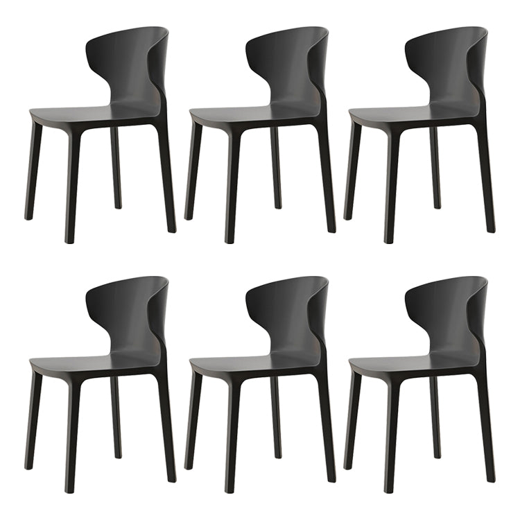 Scandinavian Conference Plastic Side Chair Matte Finish Wingback Dining Chair Black 6 Piece Set Clearhalo ' kitchen&dining_furn' 'Dining Chairs' 'Dining Tables & Seating' 'dining_chair' 'furn' 'furn_dining_chair' 'Furniture' 'furniture_dining_chair' 'Kitchen & Dining Furniture' 'kitchen' 3871516