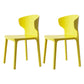 Scandinavian Conference Plastic Side Chair Matte Finish Wingback Dining Chair Lemon Yellow 2 Piece Set Clearhalo ' kitchen&dining_furn' 'Dining Chairs' 'Dining Tables & Seating' 'dining_chair' 'furn' 'furn_dining_chair' 'Furniture' 'furniture_dining_chair' 'Kitchen & Dining Furniture' 'kitchen' 3871517
