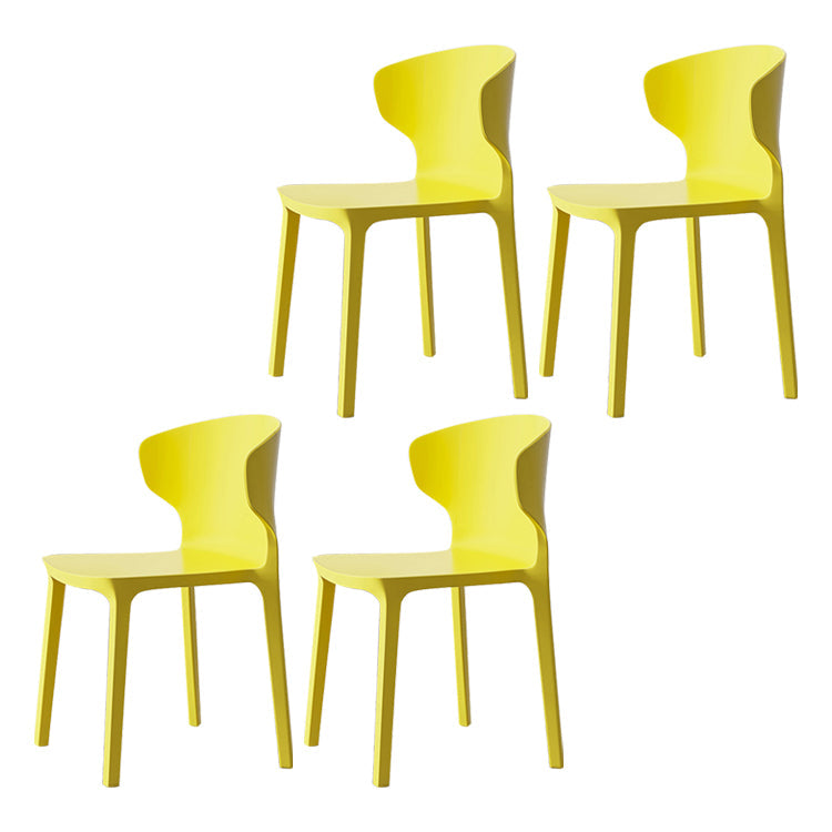 Scandinavian Conference Plastic Side Chair Matte Finish Wingback Dining Chair Lemon Yellow 4 Piece Set Clearhalo ' kitchen&dining_furn' 'Dining Chairs' 'Dining Tables & Seating' 'dining_chair' 'furn' 'furn_dining_chair' 'Furniture' 'furniture_dining_chair' 'Kitchen & Dining Furniture' 'kitchen' 3871518