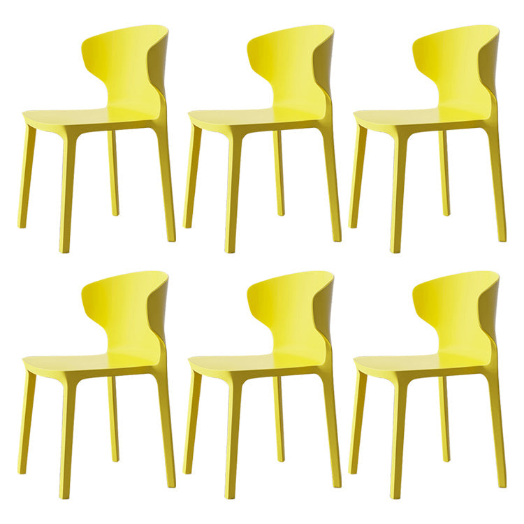 Scandinavian Conference Plastic Side Chair Matte Finish Wingback Dining Chair Lemon Yellow 6 Piece Set Clearhalo ' kitchen&dining_furn' 'Dining Chairs' 'Dining Tables & Seating' 'dining_chair' 'furn' 'furn_dining_chair' 'Furniture' 'furniture_dining_chair' 'Kitchen & Dining Furniture' 'kitchen' 3871519