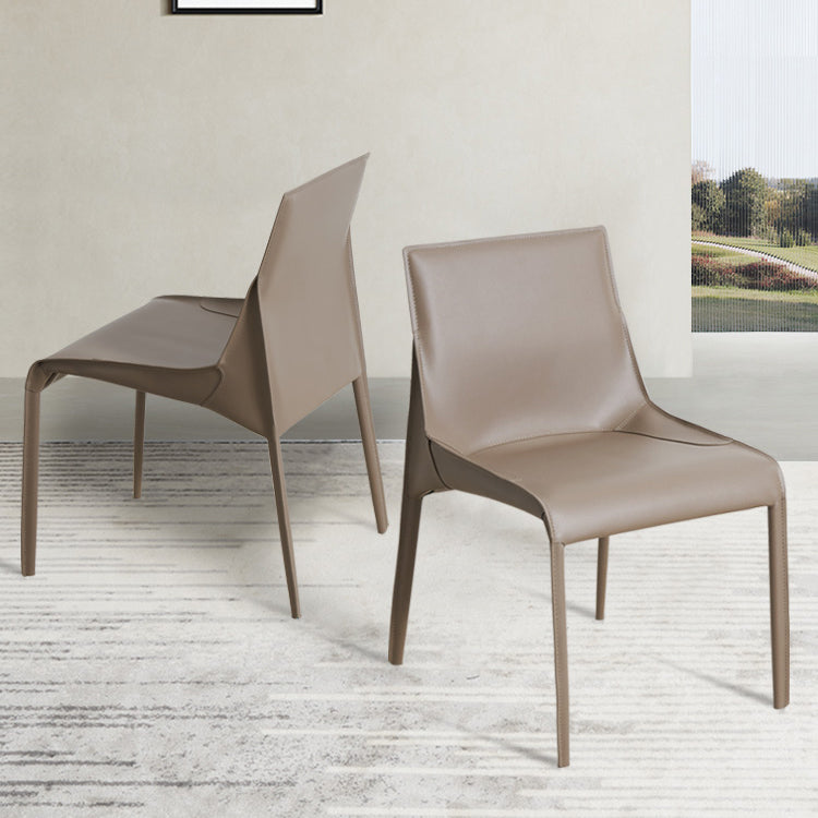 Designer Style Leather Dining Chair Matte Finish Parsons Dining Side Chair Clearhalo ' kitchen&dining_furn' 'Dining Chairs' 'Dining Tables & Seating' 'dining_chair' 'furn' 'furn_dining_chair' 'Furniture' 'furniture_dining_chair' 'Kitchen & Dining Furniture' 'kitchen' 3871523