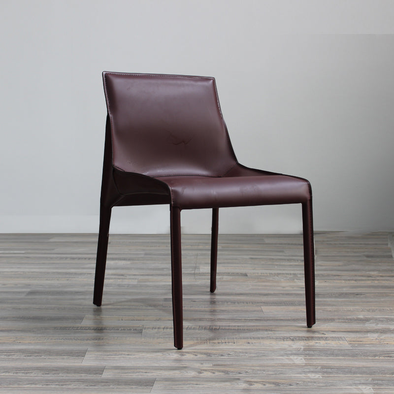 Designer Style Leather Dining Chair Matte Finish Parsons Dining Side Chair Maroon 1 Piece Clearhalo ' kitchen&dining_furn' 'Dining Chairs' 'Dining Tables & Seating' 'dining_chair' 'furn' 'furn_dining_chair' 'Furniture' 'furniture_dining_chair' 'Kitchen & Dining Furniture' 'kitchen' 3871526