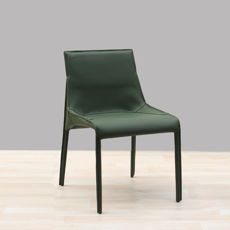 Designer Style Leather Dining Chair Matte Finish Parsons Dining Side Chair Blackish Green 1 Piece Clearhalo ' kitchen&dining_furn' 'Dining Chairs' 'Dining Tables & Seating' 'dining_chair' 'furn' 'furn_dining_chair' 'Furniture' 'furniture_dining_chair' 'Kitchen & Dining Furniture' 'kitchen' 3871530