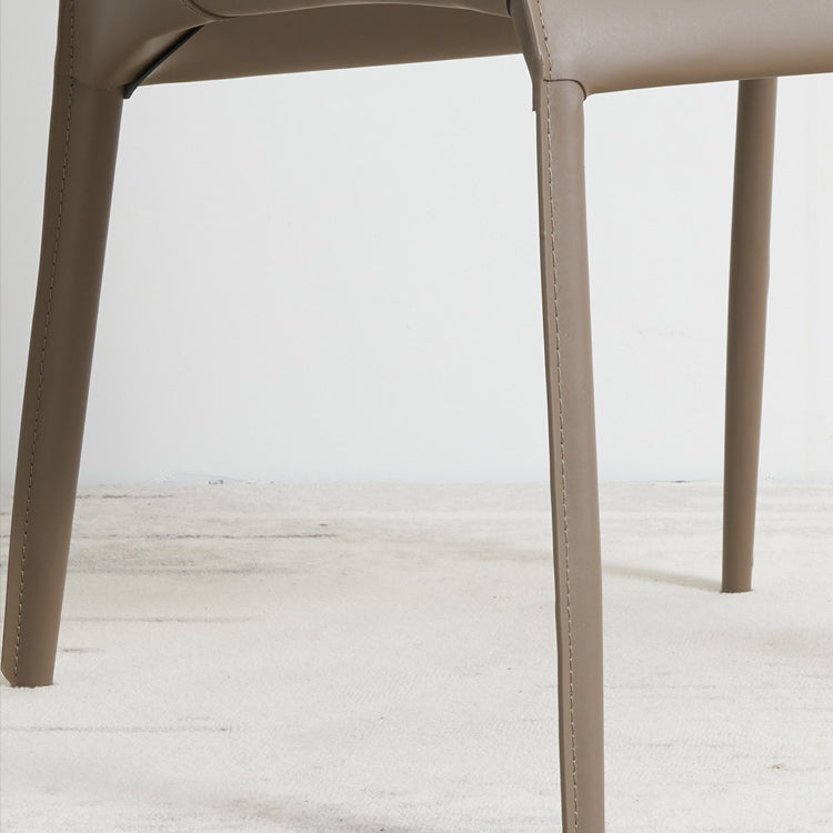 Designer Style Leather Dining Chair Matte Finish Parsons Dining Side Chair Clearhalo ' kitchen&dining_furn' 'Dining Chairs' 'Dining Tables & Seating' 'dining_chair' 'furn' 'furn_dining_chair' 'Furniture' 'furniture_dining_chair' 'Kitchen & Dining Furniture' 'kitchen' 3871539