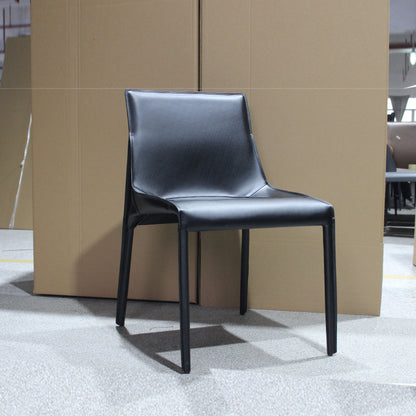 Designer Style Leather Dining Chair Matte Finish Parsons Dining Side Chair Black 1 Piece Clearhalo ' kitchen&dining_furn' 'Dining Chairs' 'Dining Tables & Seating' 'dining_chair' 'furn' 'furn_dining_chair' 'Furniture' 'furniture_dining_chair' 'Kitchen & Dining Furniture' 'kitchen' 3871541