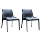 Designer Style Leather Dining Chair Matte Finish Parsons Dining Side Chair Black 2 Piece Set Clearhalo ' kitchen&dining_furn' 'Dining Chairs' 'Dining Tables & Seating' 'dining_chair' 'furn' 'furn_dining_chair' 'Furniture' 'furniture_dining_chair' 'Kitchen & Dining Furniture' 'kitchen' 3871542