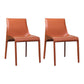 Designer Style Leather Dining Chair Matte Finish Parsons Dining Side Chair Orange Red 2 Piece Set Clearhalo ' kitchen&dining_furn' 'Dining Chairs' 'Dining Tables & Seating' 'dining_chair' 'furn' 'furn_dining_chair' 'Furniture' 'furniture_dining_chair' 'Kitchen & Dining Furniture' 'kitchen' 3871551