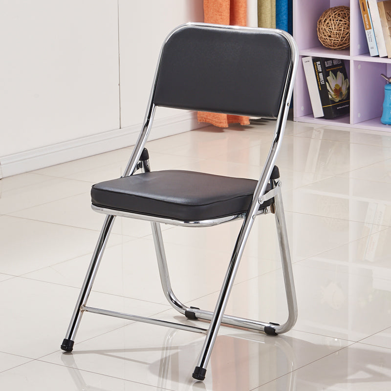 Contemporary Side Chair Metal Home Armless Upholstery Open Back Dining Side Chair Black 1 Piece Clearhalo ' kitchen&dining_furn' 'Dining Chairs' 'Dining Tables & Seating' 'dining_chair' 'furn' 'furn_dining_chair' 'Furniture' 'furniture_dining_chair' 'Kitchen & Dining Furniture' 'kitchen' 3871554