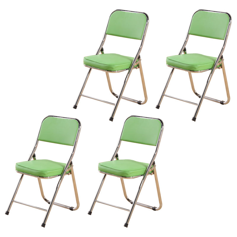 Contemporary Side Chair Metal Home Armless Upholstery Open Back Dining Side Chair Green 4 Piece Set Clearhalo ' kitchen&dining_furn' 'Dining Chairs' 'Dining Tables & Seating' 'dining_chair' 'furn' 'furn_dining_chair' 'Furniture' 'furniture_dining_chair' 'Kitchen & Dining Furniture' 'kitchen' 3871559