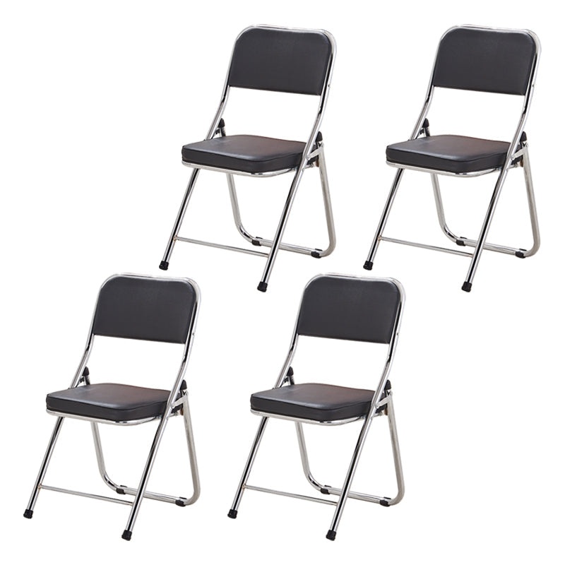 Contemporary Side Chair Metal Home Armless Upholstery Open Back Dining Side Chair Black 4 Piece Set Clearhalo ' kitchen&dining_furn' 'Dining Chairs' 'Dining Tables & Seating' 'dining_chair' 'furn' 'furn_dining_chair' 'Furniture' 'furniture_dining_chair' 'Kitchen & Dining Furniture' 'kitchen' 3871568