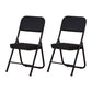 Contemporary Side Chair Metal Home Armless Upholstery Open Back Dining Side Chair Matte Black 2 Piece Set Clearhalo ' kitchen&dining_furn' 'Dining Chairs' 'Dining Tables & Seating' 'dining_chair' 'furn' 'furn_dining_chair' 'Furniture' 'furniture_dining_chair' 'Kitchen & Dining Furniture' 'kitchen' 3871580